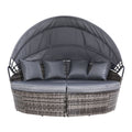 Gardeon Wicker Sun Lounge Grey Outdoor Day Bed Furniture Patio