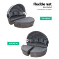 Gardeon Wicker Sun Lounge Grey Outdoor Day Bed Furniture Patio