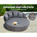Gardeon Wicker Sun Lounge Grey Outdoor Day Bed Furniture Patio