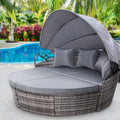 Gardeon Wicker Sun Lounge Grey Outdoor Day Bed Furniture Patio
