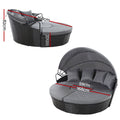 Gardeon Wicker Sun Lounge Lounger Daybed Outdoor Patio Furniture Black