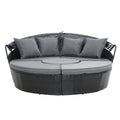 Gardeon Wicker Sun Lounge Lounger Daybed Outdoor Patio Furniture Black