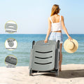 Gardeon Sun Lounger Folding Chair Wheels Grey Outdoor Patio Furniture