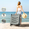 Gardeon 2PC Sun Lounger Folding Lounge Chair Wheels Patio Outdoor Furniture Grey