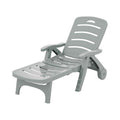 Gardeon 2PC Sun Lounger Folding Lounge Chair Wheels Patio Outdoor Furniture Grey