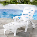 Gardeon Sun Lounger Folding Chaise with Wheels Outdoor Patio