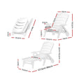 Gardeon Sun Lounger Folding Chaise with Wheels Outdoor Patio