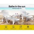 Gardeon Sun Lounger Folding Chaise with Wheels Outdoor Patio