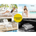 Gardeon Sun Lounger Folding Chaise with Wheels Outdoor Patio