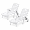 Gardeon Set of 2Sun Lounger Folding Chaise Lounge Chair Wheels Patio Outdoor Furniture