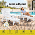 Gardeon Set of 2Sun Lounger Folding Chaise Lounge Chair Wheels Patio Outdoor Furniture