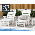 Gardeon Set of 2Sun Lounger Folding Chaise Lounge Chair Wheels Patio Outdoor Furniture