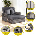 Gardeon Wicker Day Bed Lounger Grey Outdoor Patio Furniture