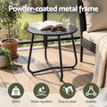 Gardeon Outdoor Side Table Steel Frame for Patio Balcony Garden Black