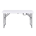 Gardeon 123cm Folding Table Portable Fold-in-Half with Handle Camping Picnic Adjustable Height