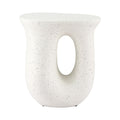 Gardeon Outdoor Side Table MGO Arch Cutout Garden Stool Stone Look White