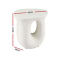Gardeon Outdoor Side Table MGO Arch Cutout Garden Stool Stone Look White
