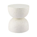 Gardeon Outdoor Side Table MGO Hourglass Garden Stool Terrazzo Look White