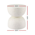 Gardeon Outdoor Side Table MGO Hourglass Garden Stool Terrazzo Look White