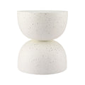 Gardeon Outdoor Side Table MGO Hourglass Garden Stool Terrazzo Look White