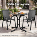 Gardeon Outdoor Side Table 80cm Folding Steel Round Bistro Desk Cafe Patio Furniture Black