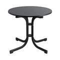 Gardeon Outdoor Side Table 80cm Folding Steel Round Bistro Desk Cafe Patio Furniture Black