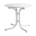 Gardeon Outdoor Side Table 80cm Folding Steel Round Bistro Desk Cafe Patio Furniture White