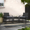 Gardeon 3PC Wicker Bistro Set Black Outdoor Patio Furniture Lounge
