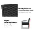 Gardeon 3PC Wicker Bistro Set Black Outdoor Patio Furniture Lounge