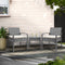 Gardeon 3PC Wicker Bistro Set Outdoor Patio Lounge Grey