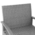 Gardeon 3PC Wicker Bistro Set Outdoor Patio Lounge Grey