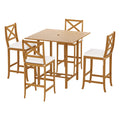 Gardeon Acacia Wood Outdoor Bar Set 5 Piece Patio Table Stools