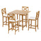 Gardeon Acacia Wood Outdoor Bar Set 5 Piece Patio Table Stools