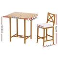 Gardeon Acacia Wood Outdoor Bar Set 5 Piece Patio Table Stools