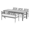 Gardeon 5 Piece Outdoor Dining Set Grey Wooden Table Chairs
