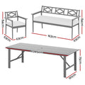 Gardeon 5 Piece Outdoor Dining Set Grey Wooden Table Chairs