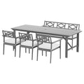 Gardeon 5 Piece Outdoor Dining Set Grey Wooden Table Chairs