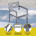 Gardeon 5 Piece Outdoor Dining Set Grey Wooden Table Chairs