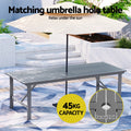 Gardeon 5 Piece Outdoor Dining Set Grey Wooden Table Chairs