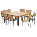 Gardeon 9pc Outdoor Dining Set Wooden Table Chairs