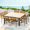 Gardeon 9pc Outdoor Dining Set Wooden Table Chairs