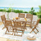 Gardeon Outdoor Dining Set 7pc Wooden Table Chairs Foldable