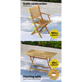 Gardeon Outdoor Dining Set 7pc Wooden Table Chairs Foldable