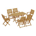 Gardeon Outdoor Dining Set 7pc Wooden Table Chairs Foldable