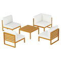 Gardeon 4-Seater Outdoor Sofa Set 5PCS Wooden Lounge Garden Furniture