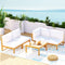 Gardeon 4-Seater Outdoor Sofa Set 5PCS Wooden Lounge Garden Furniture