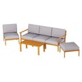 Gardeon 5 Seater Outdoor Lounge Setting Wooden 6 Piece Set