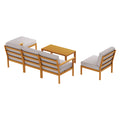 Gardeon 5 Seater Outdoor Lounge Setting Wooden 6 Piece Set
