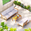 Gardeon 5 Seater Outdoor Lounge Setting Wooden 6 Piece Set