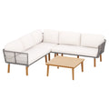 Gardeon 5 Seater Outdoor Sofa Set Wooden Lounge Aluminium Frame